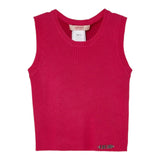 Liu Jo Einfarbiges geripptes Tanktop mit Rundhalsausschnitt Fuchsie für Mädchen