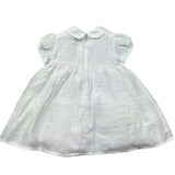 Le Bebe Abito Mezza Manica Tinta Unita con Ricami per Neonata LBG6384 BIANCO LE BEBE 