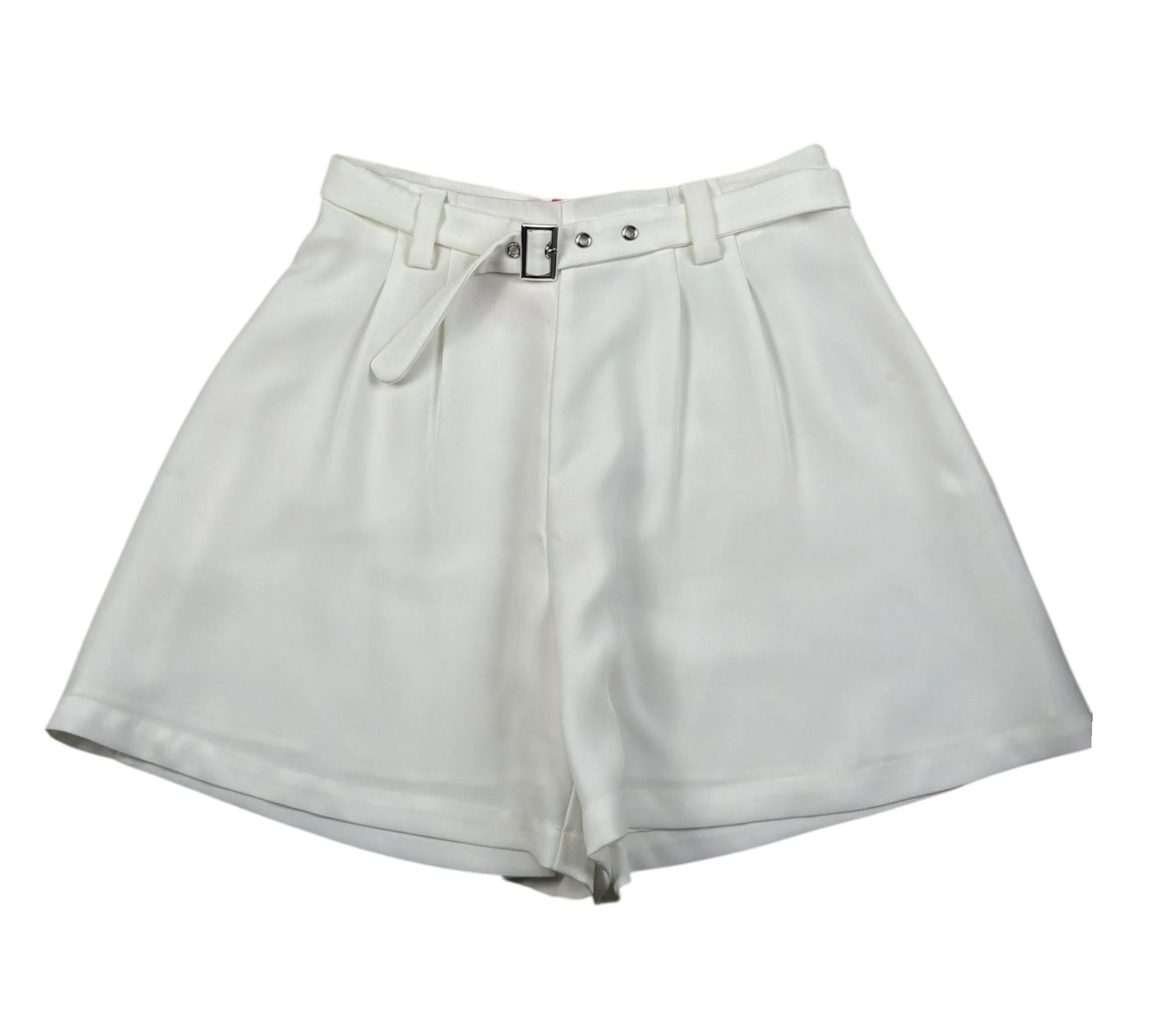 Alice Pi Short Tinta Unita con Cinturino per Bambina GA5033X BIANCO ALICE PI 