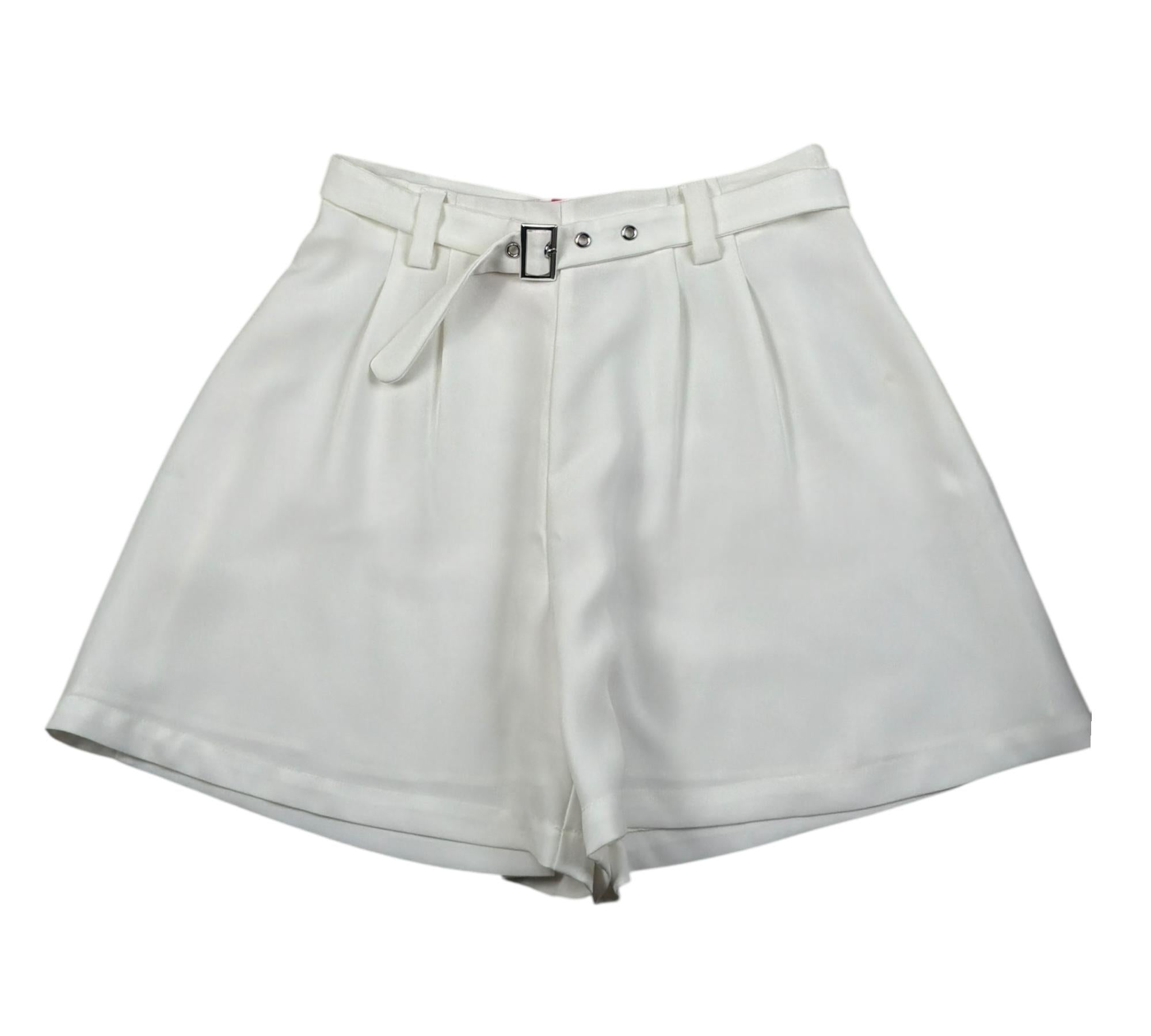 Alice Pi Short Tinta Unita con Cinturino per Bambina GA5033X BIANCO ALICE PI 