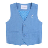 Trussardi Gilet Tinta Unita con Stampa Logo Azzurro per Bambino