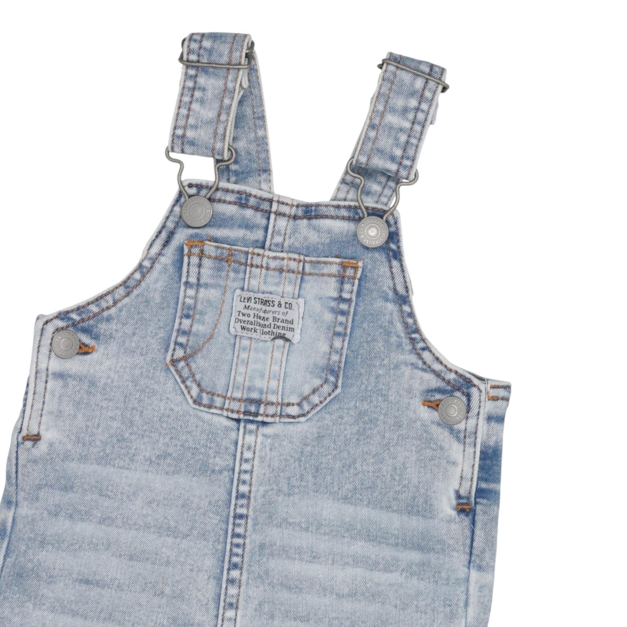 Levi'S Salopette In Denim Tinta Unita per Neonato 6EE584X AZZURRO LEVI'S 