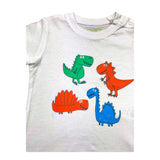 Losan T-Shirt Girocollo Tinta Unita con Stampe In Contrasto Bianco per Neonato