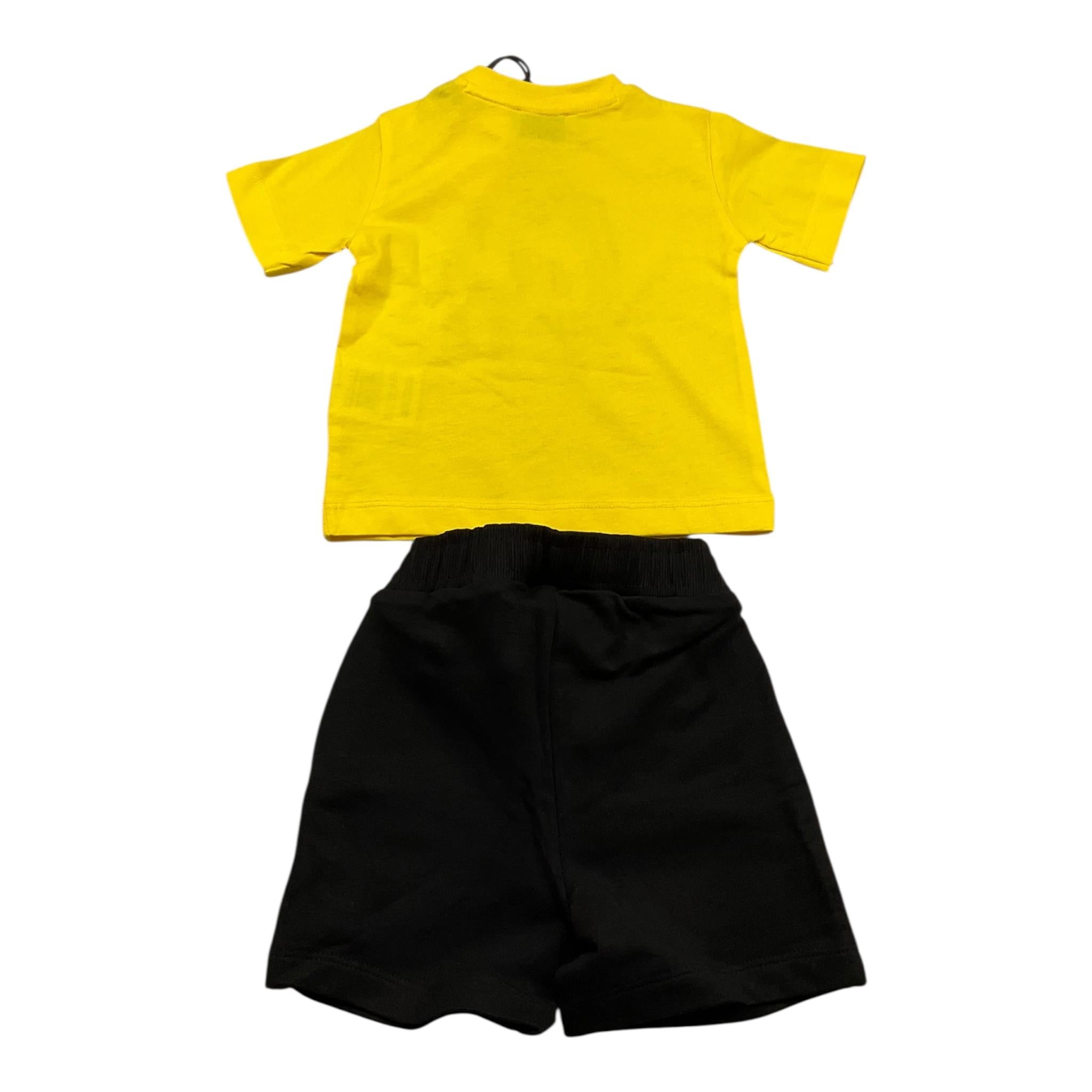 Cesare Paciotti Completo 2 Pezzi T-Shirt-Bermuda Bicolore con Stampa per Neonato COMP5126B GIALLO/NERO CESARE PACIOTTI 
