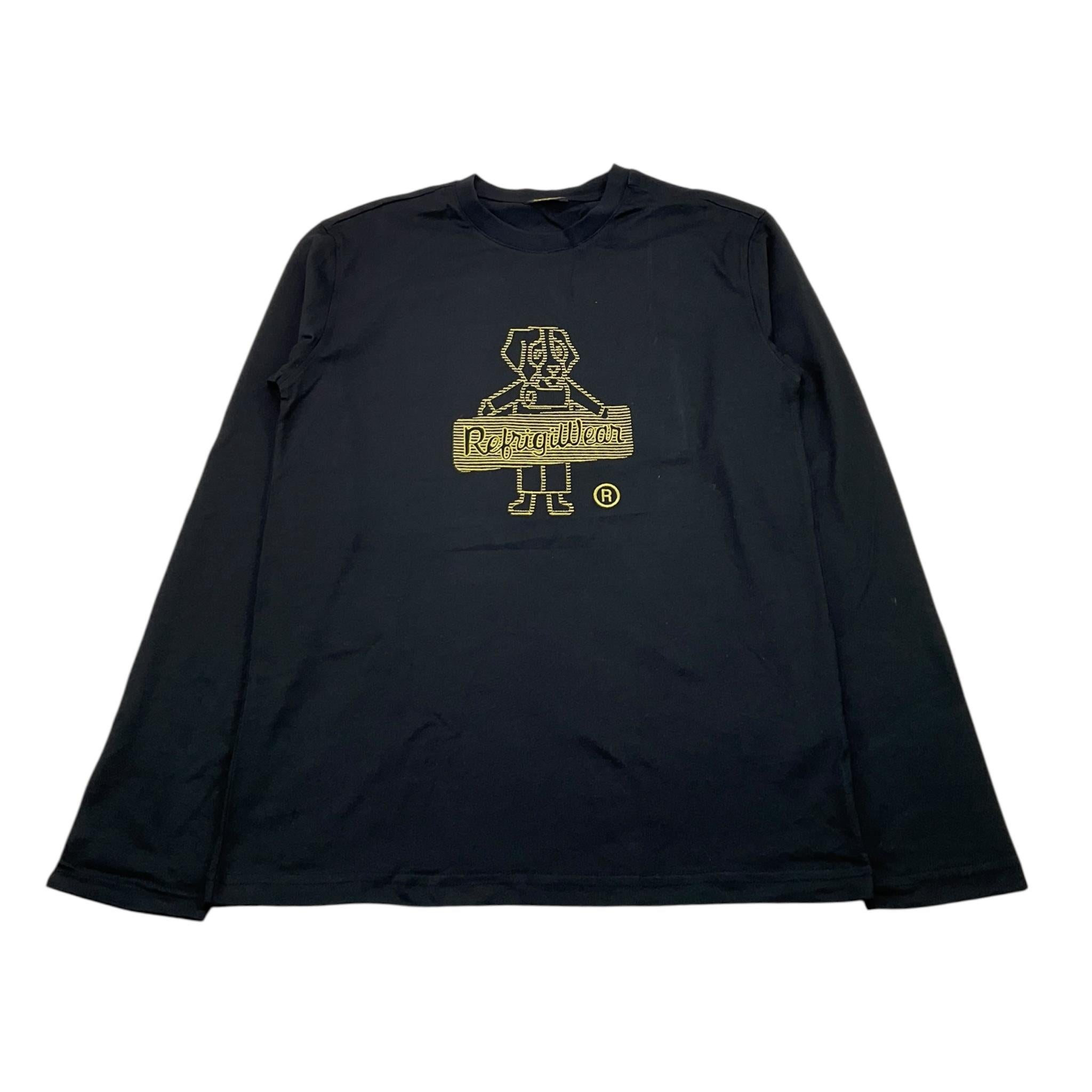 REFRIGIWEAR shirt girocollo tinta unita con stampa Nero per Bambino RW706 NERO REFRIGIWEAR 