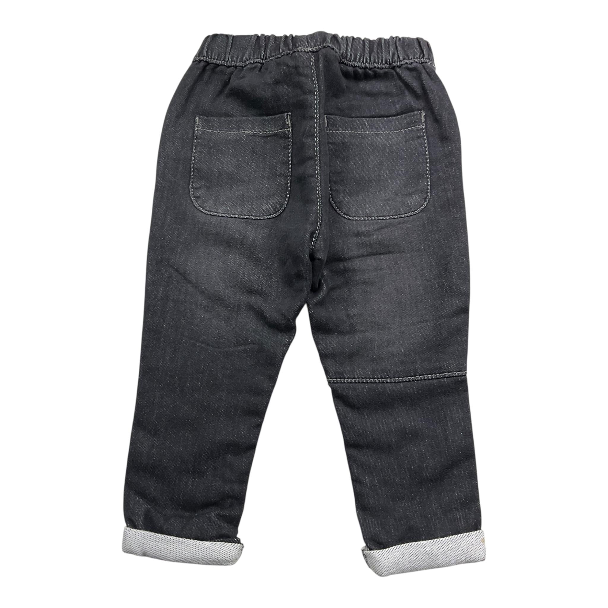 MINI BANDA jeans tinta unita con elastico in vita Nero per Neonato 37666 NERO MINI BANDA 