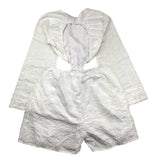 Minimo Tuta Intera Corta Manica Lunga In Pizzo San Gallo Bianco Per Bambina MH30014X BIANCO MINIMO 