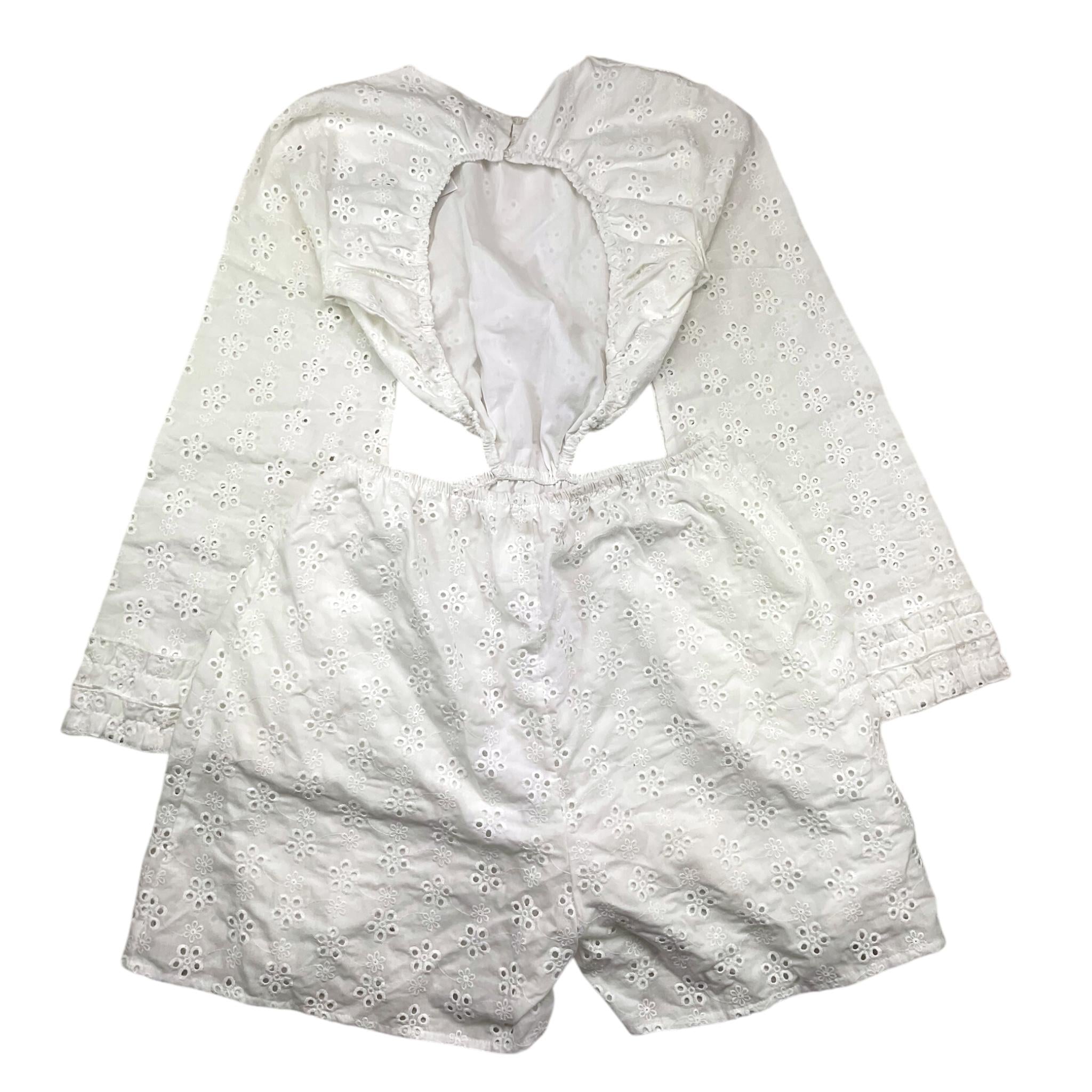 Minimo Tuta Intera Corta Manica Lunga In Pizzo San Gallo Bianco Per Bambina MH30014X BIANCO MINIMO 