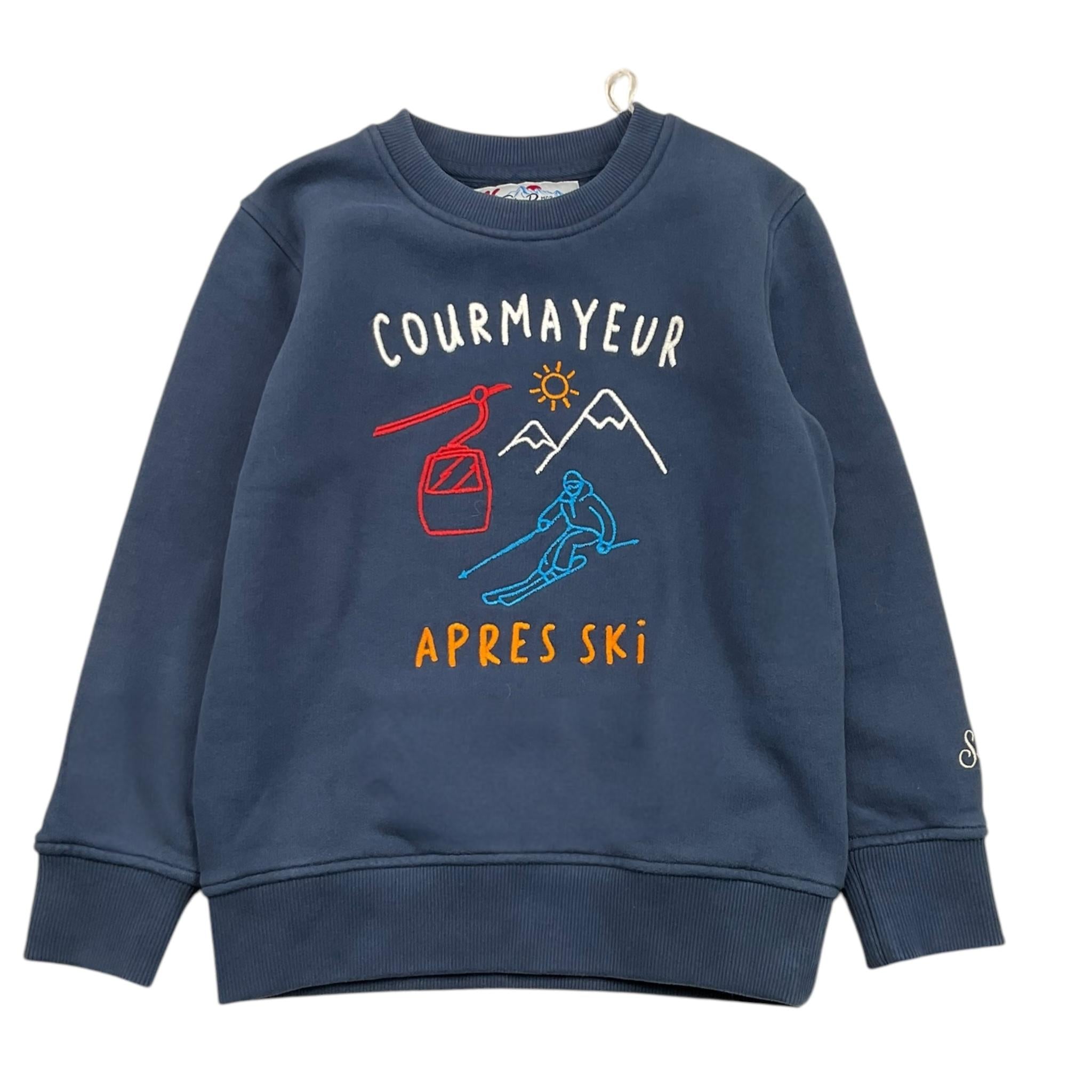 SAINT BARTH felpa girocollo tinta unita con stampa Blu per Bambino HUT00044 BLU SAINT BARTH 
