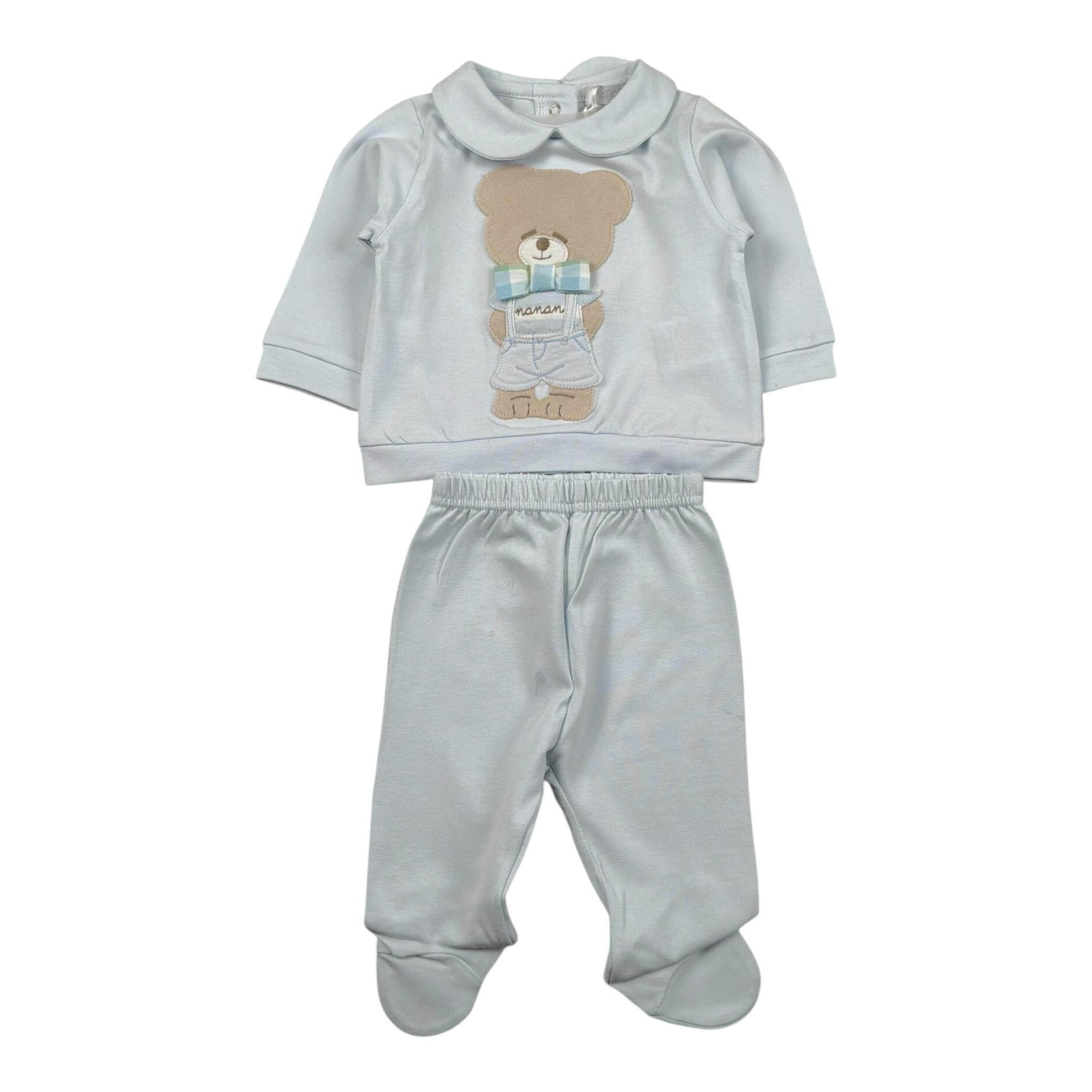 Nanan Completo 2 Pezzi Shirt-Ghettina per Neonato E211310 AZZURRO NANAN 