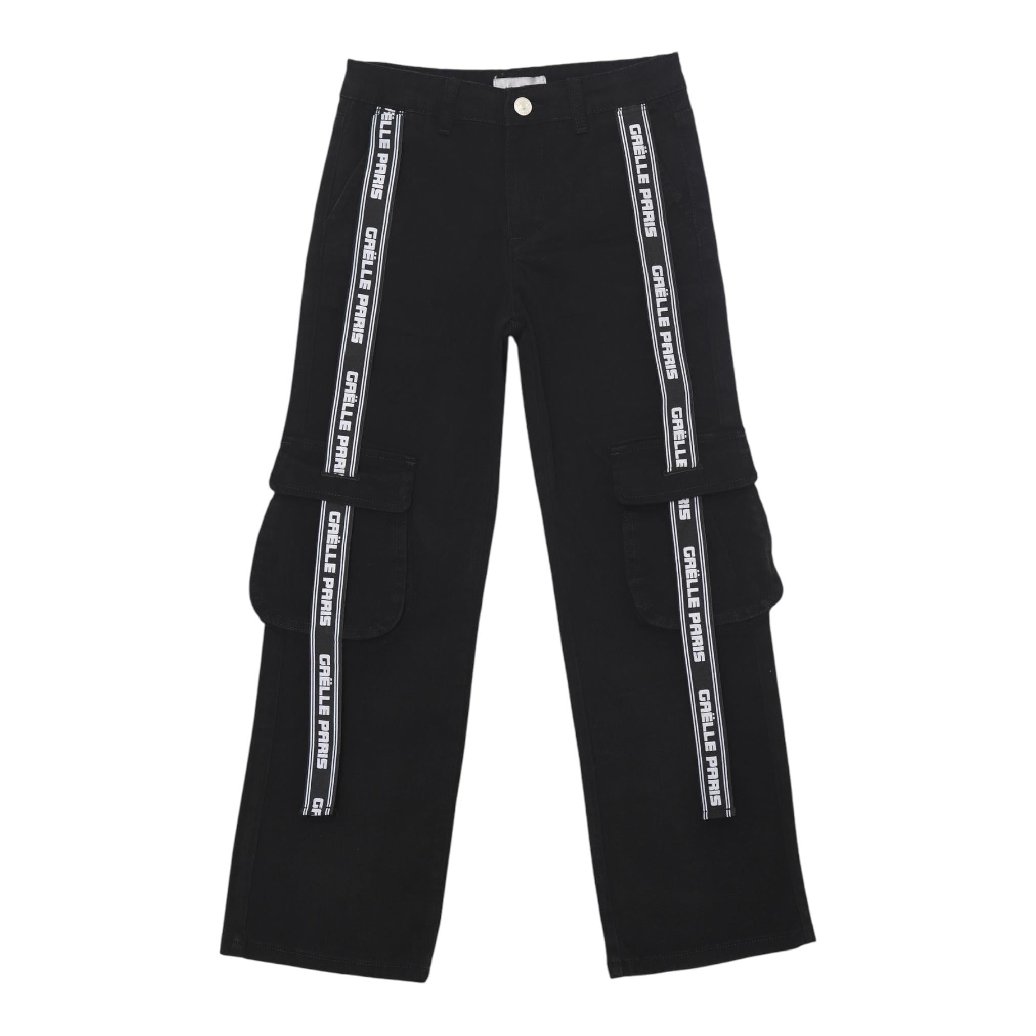 GAELLE jeans tinta unita con profili logati Nero per Bambina 2741P00310X NERO GAELLE 