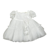 Bimbalo' Abito Cerimonia tinta unita con Tulle Bianco per Neonata 7637 BIANCO BIMBALO' 