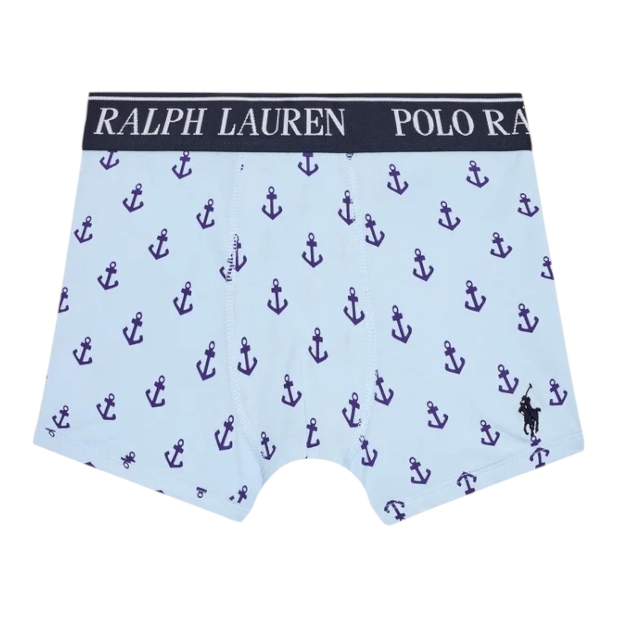 Ralph Lauren Set 3 Boxer Bicolore per Bambino 9P501555 BLU RALPH LAUREN 