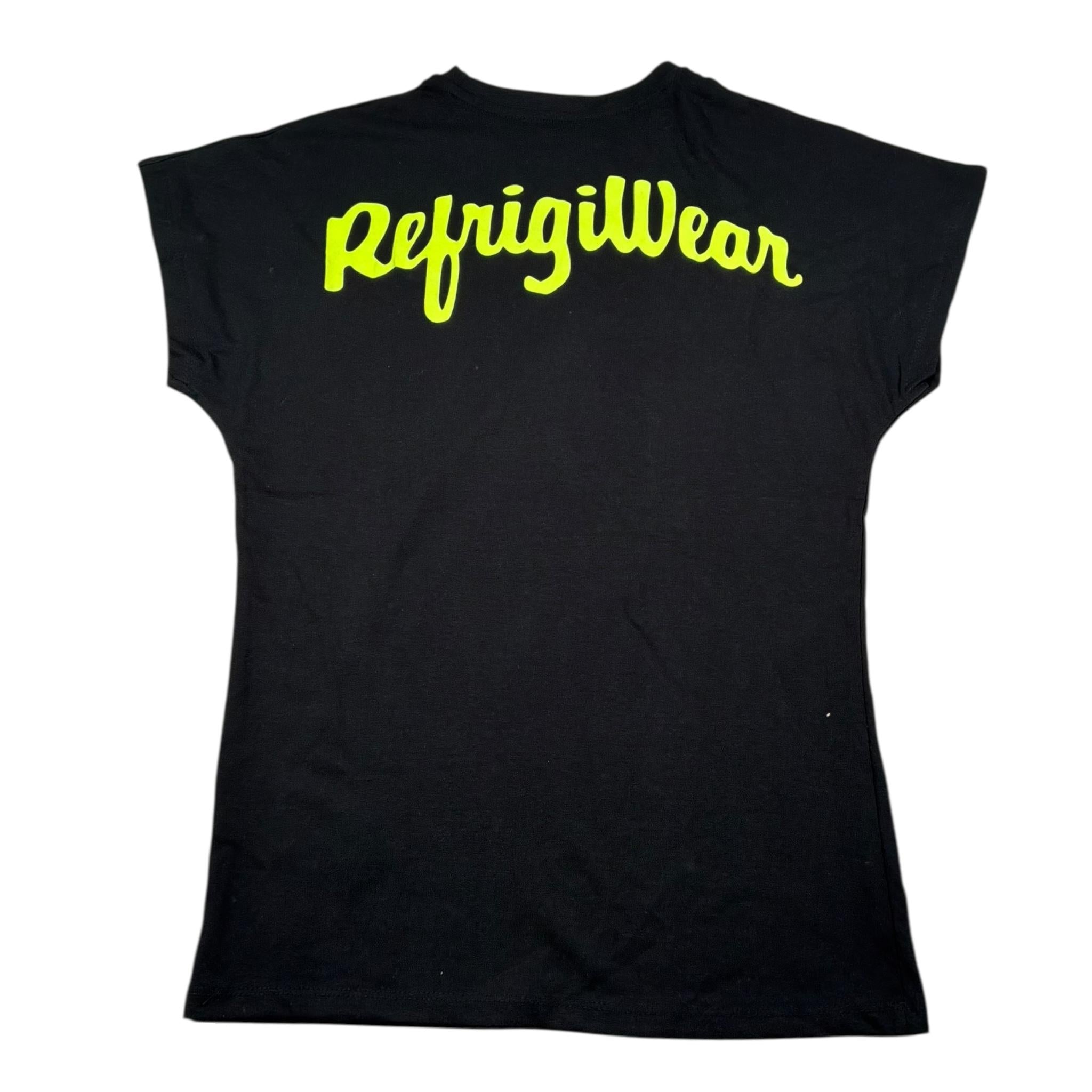 Refrigiwear T-Shirt Girocollo Tinta Unita con Stampa per Bambino R1101W255 NERO REFRIGIWEAR 