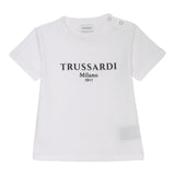 Trussardi T-Shirt Girocollo Tinta Unita con Stampa per Bambino TBP25043TS BIANCO TRUSSARDI 