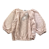 Bamboom+Babies Top Tinta Unita Con Ricami Traforato Rosa Per Neonata