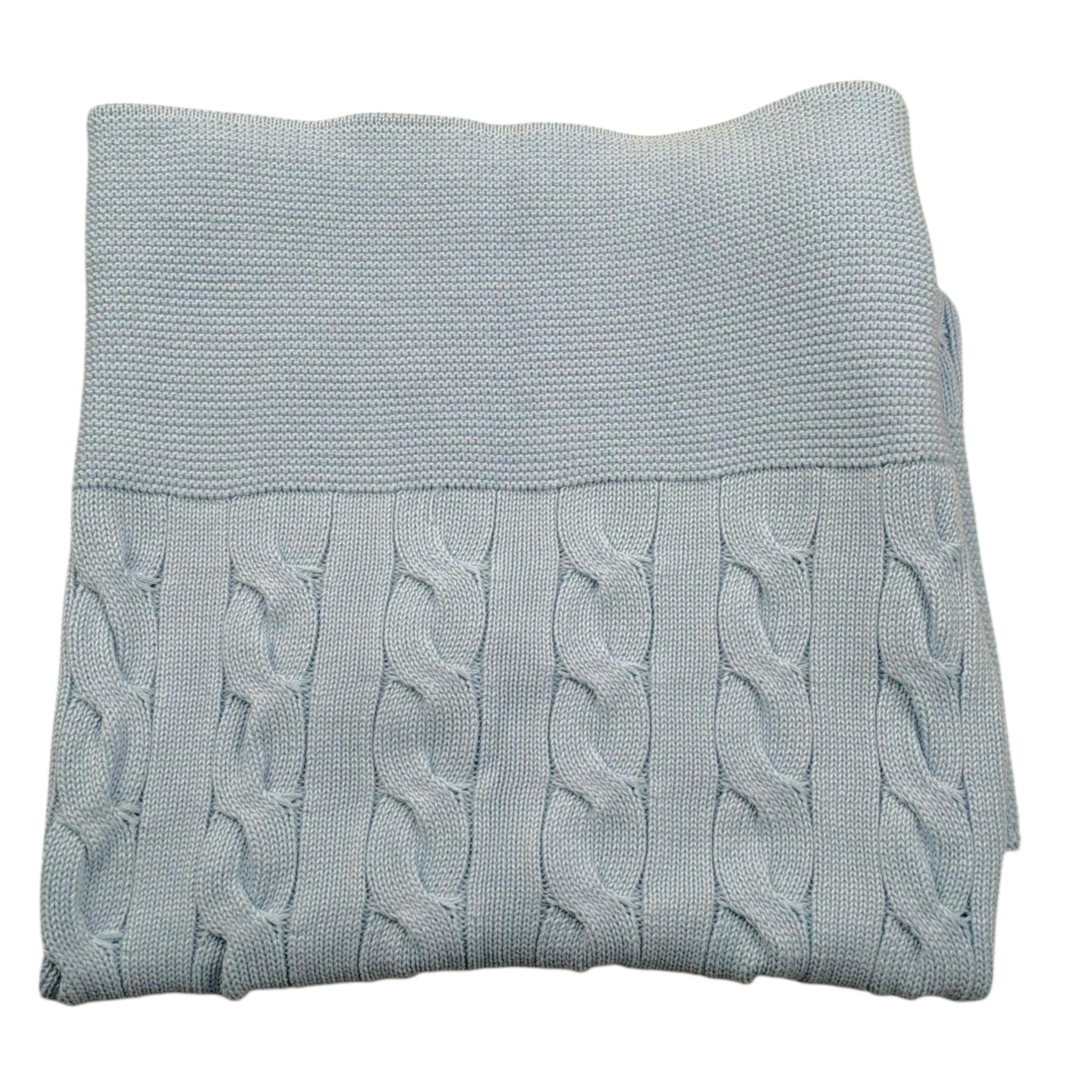 Le Coconne Coperta Tinta Unita con Ricami per Neonato LCN2584 AZZURRO LE COCONNE 