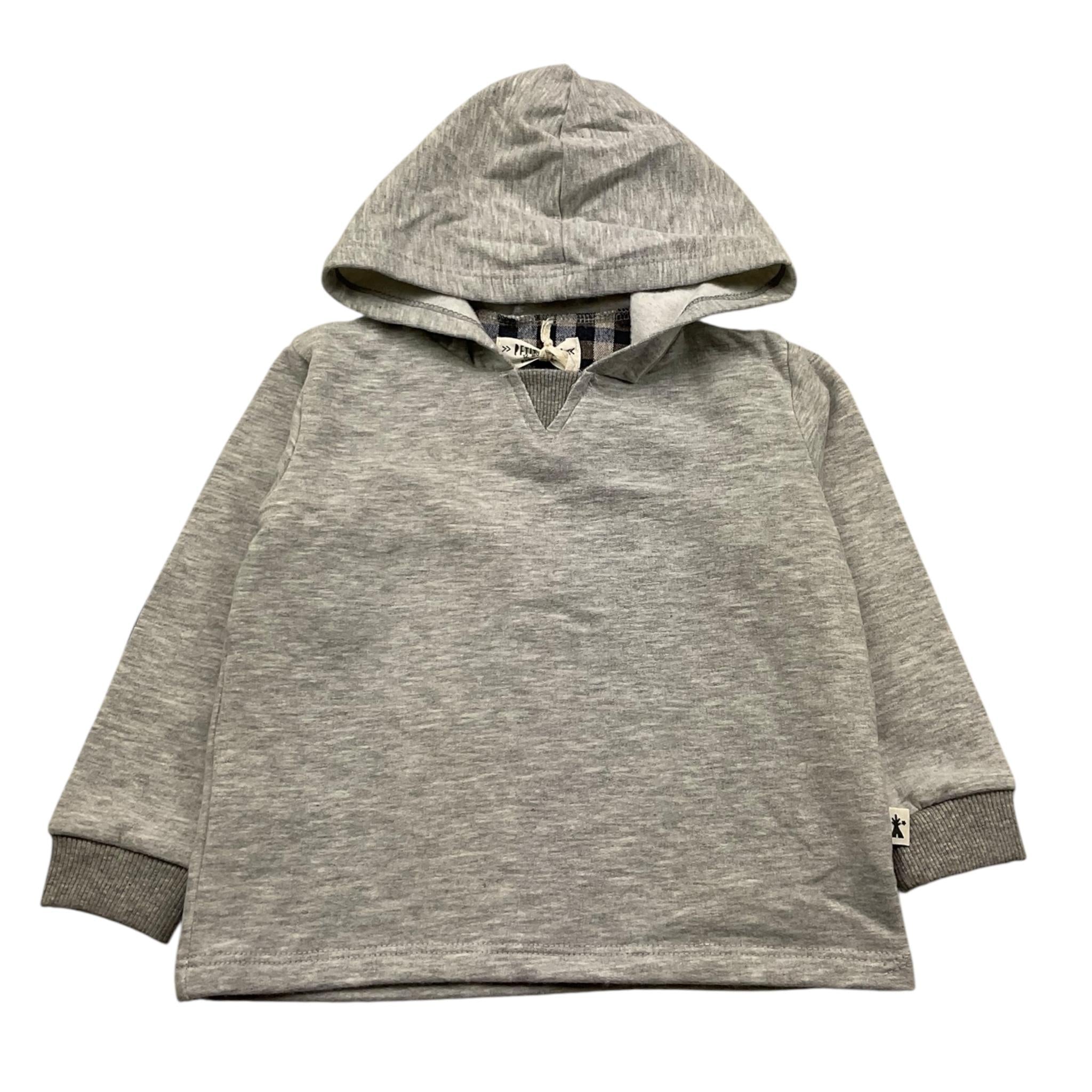 PETIT INDI felpa tinta unita con cappuccio Grigio per Neonato AW24BK7710N GRIGIO PETIT INDI 