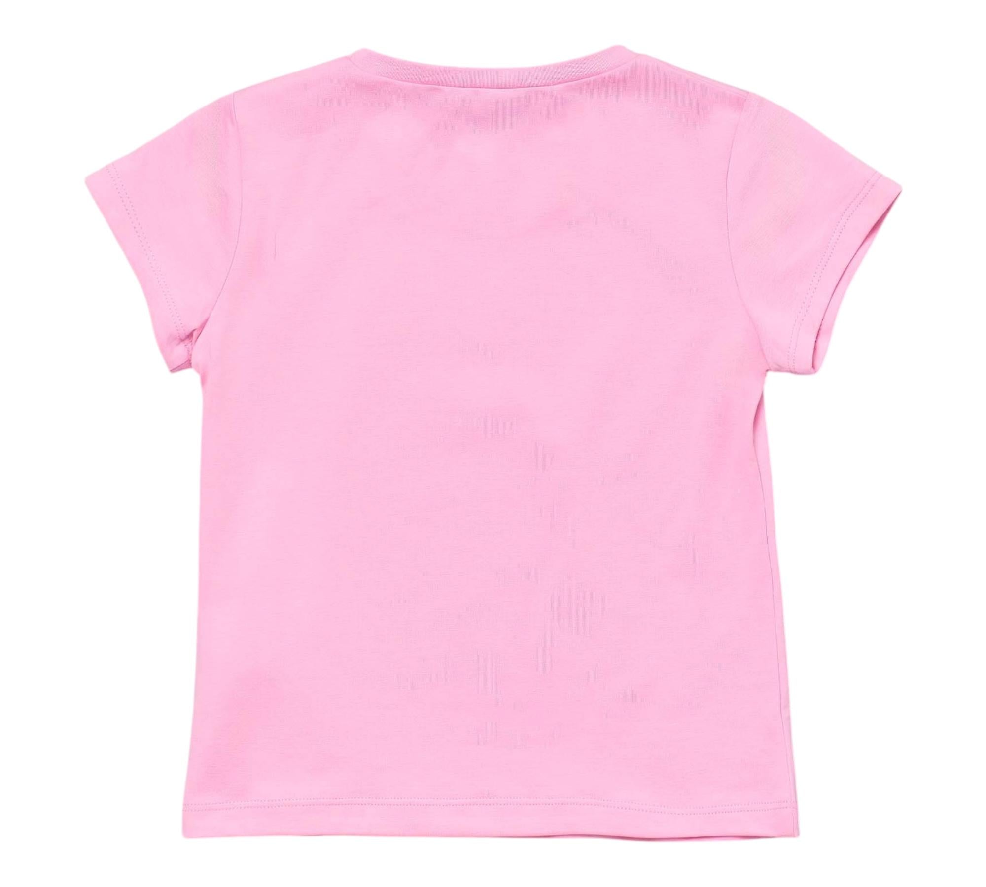 Liu Jo T-Shirt Girocollo Tinta Unita con Brillantini per Neonata KA5081NX ROSA LIU JO 