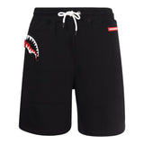 Sprayground Bermuda In Felpa Tinta Unita Cn Stampa In Contrasto Nero Per Bambino