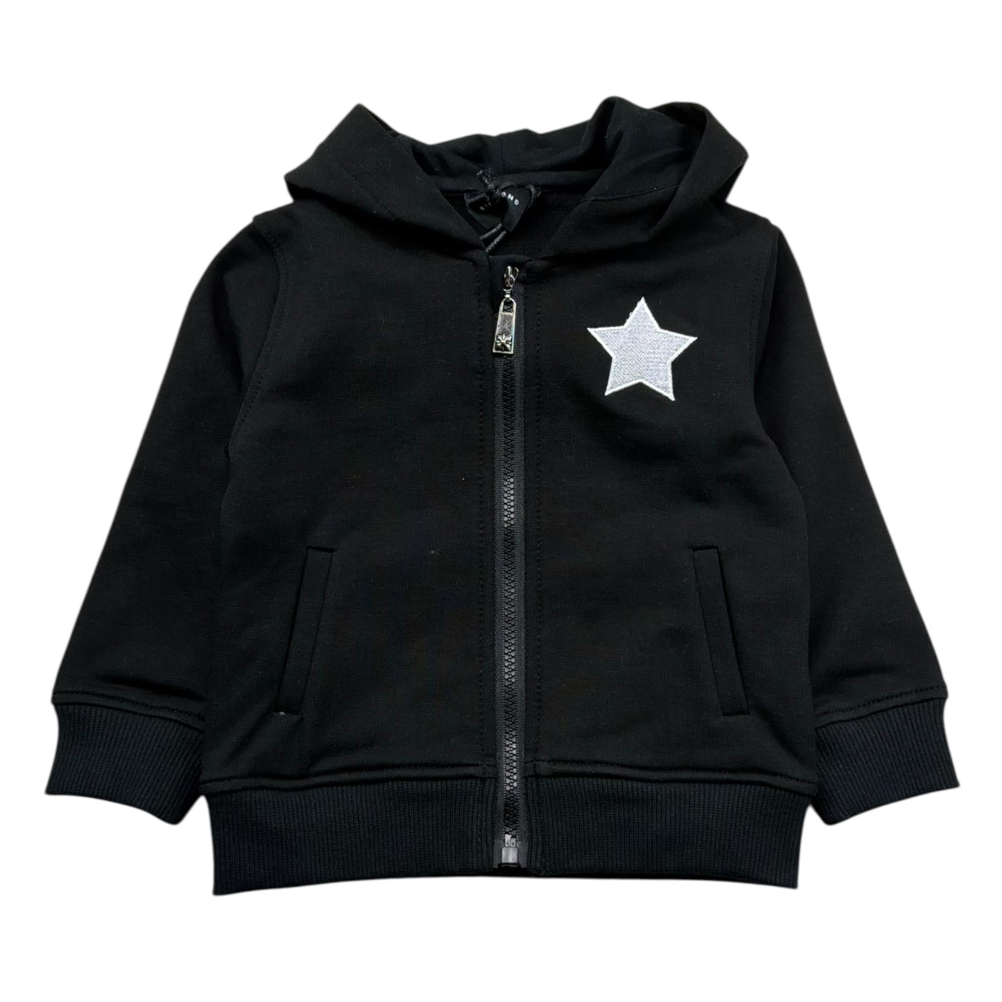 John Richmond Felpa con Zip E Cappuccio Tinta Unita per Neonata RIP26129FE NERO JOHN RICHMOND 
