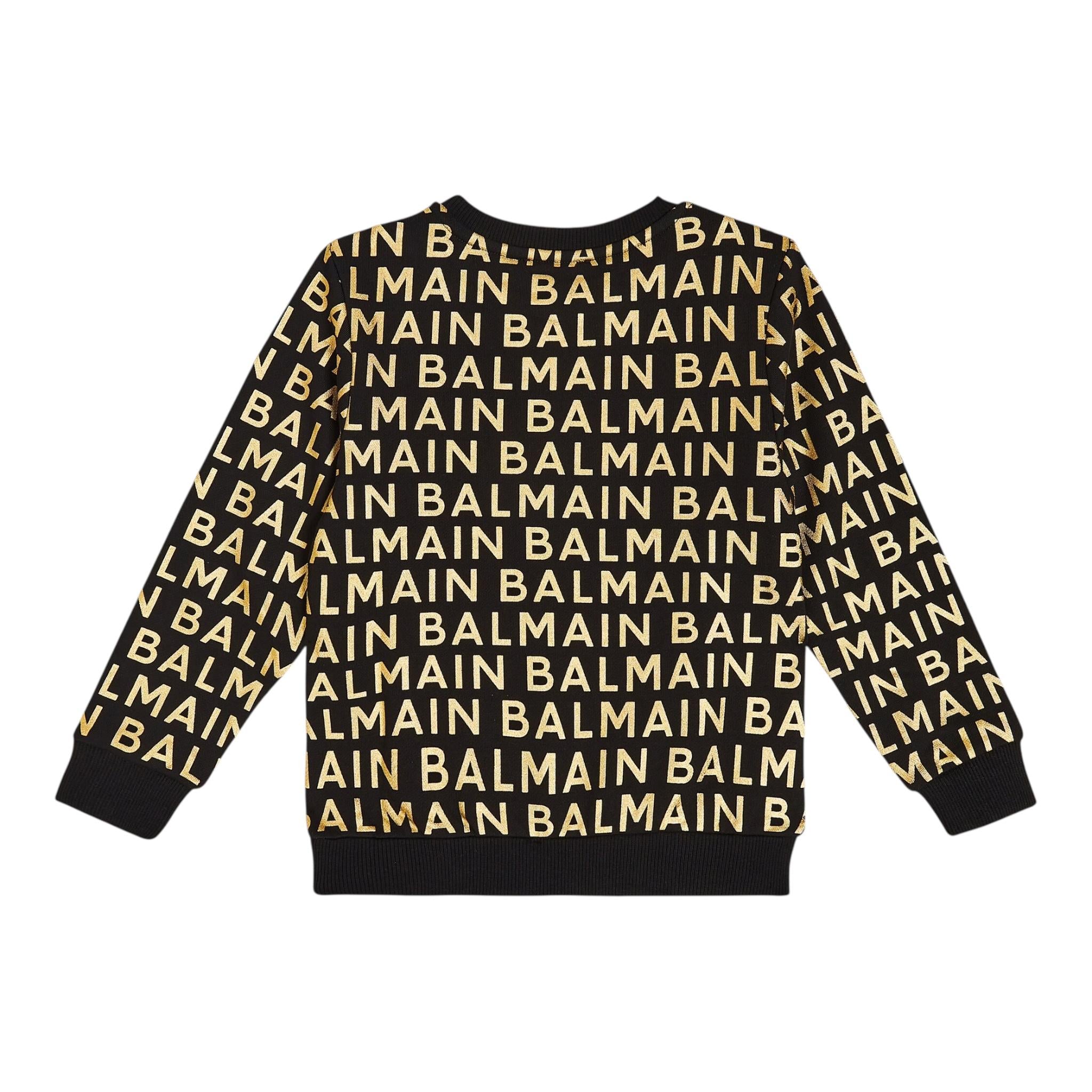 BALMAIN felpa chiusa girocollo tinta unita cn loghi Nero per Bambino BT4R00 NERO BALMAIN 