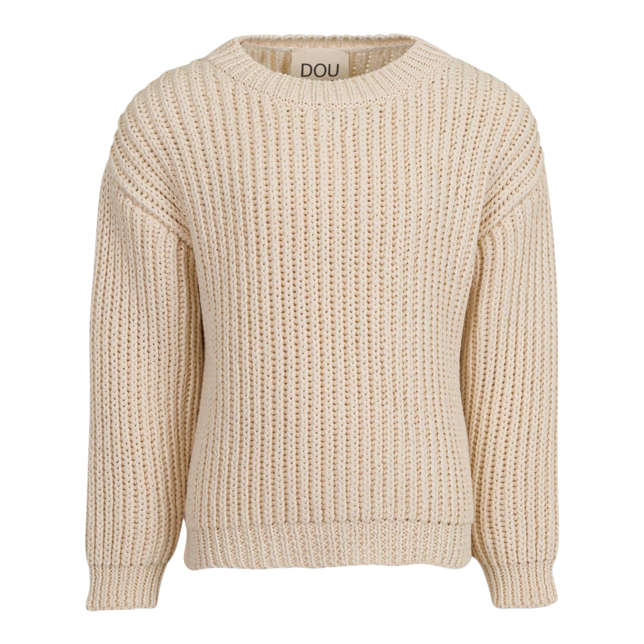 Dou Dou Maglia Tinta Unita con Logo Retro per Bambina DW9P10X BEIGE DOU DOU 