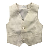 Gugu Gaga Gilet Tinta Unita Con Bottoni Panna Per Neonato