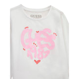 Guess Shirt Girocollo Tinta Unita con Logo per Neonata A5RI01K6YW4X BIANCO GUESS 