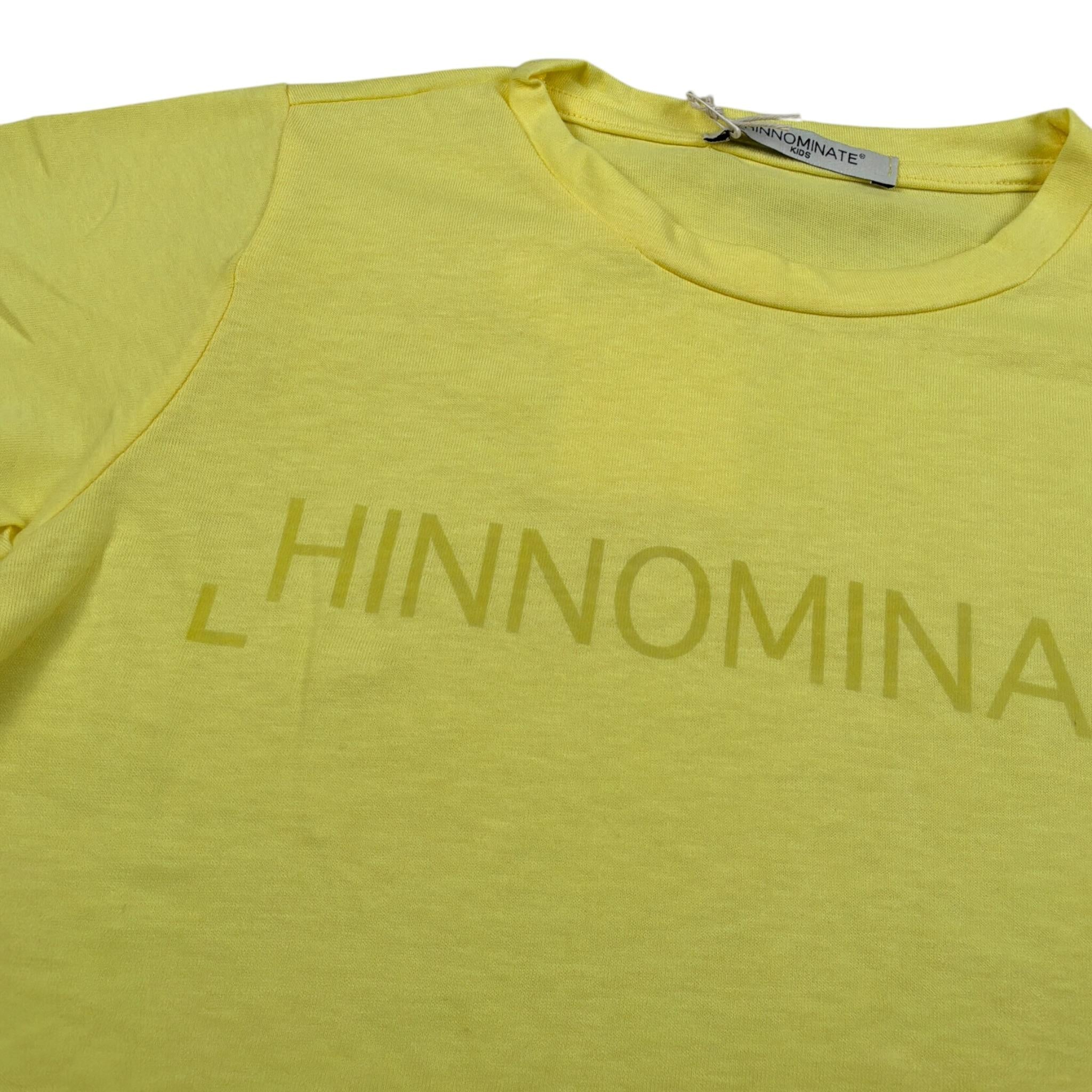Hinnominate T-Shirt Girocollo tinta unita con Stampe Giallo per Bambina 3646M0085 GIALLO HINNOMINATE 