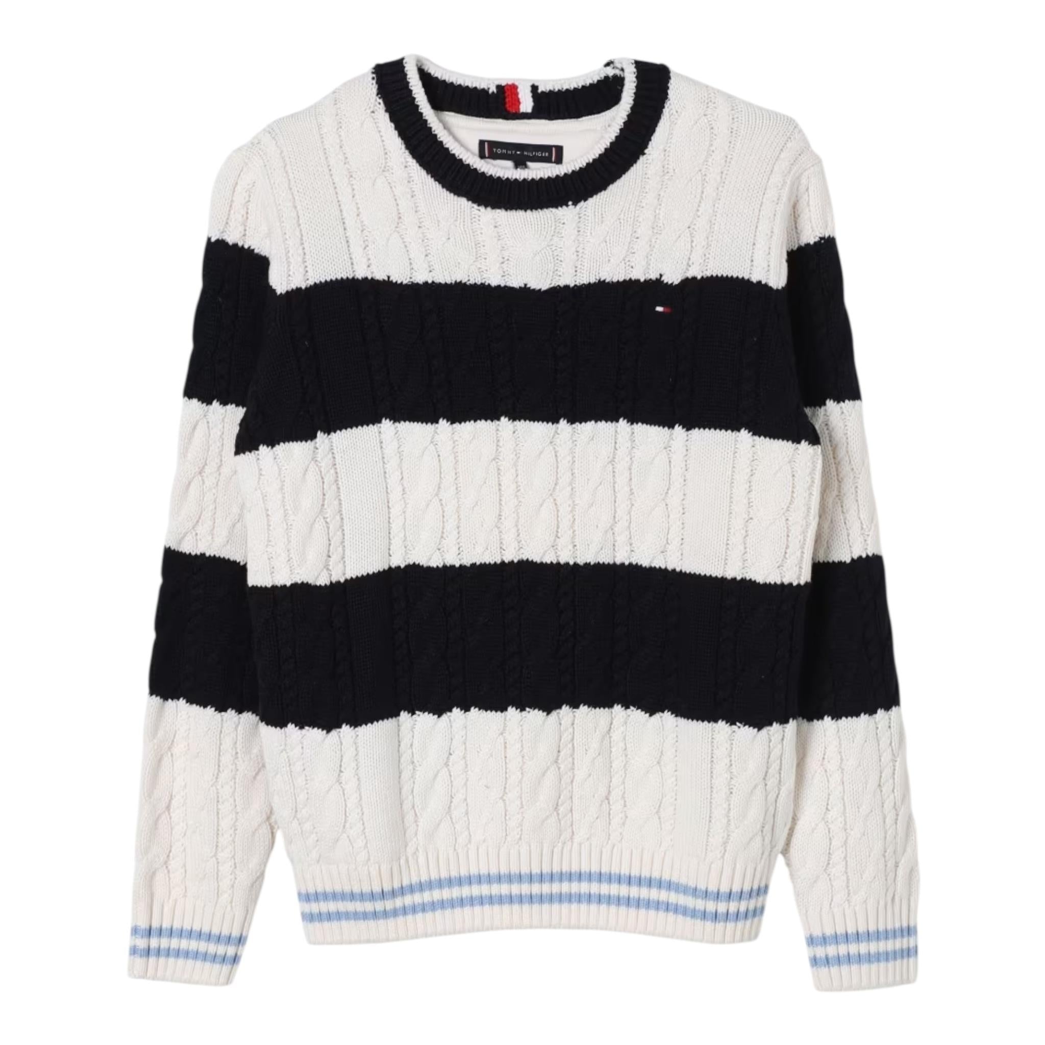 TOMMY HILFIGER maglia girocollo fantasia a righe Blu per Bambino KB0KB09075 BLU TOMMY HILFIGER 