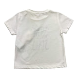 Please T-Shirt Girocollo Tinta Unita Con Stampa In Contrasto Bianco Per Neonata