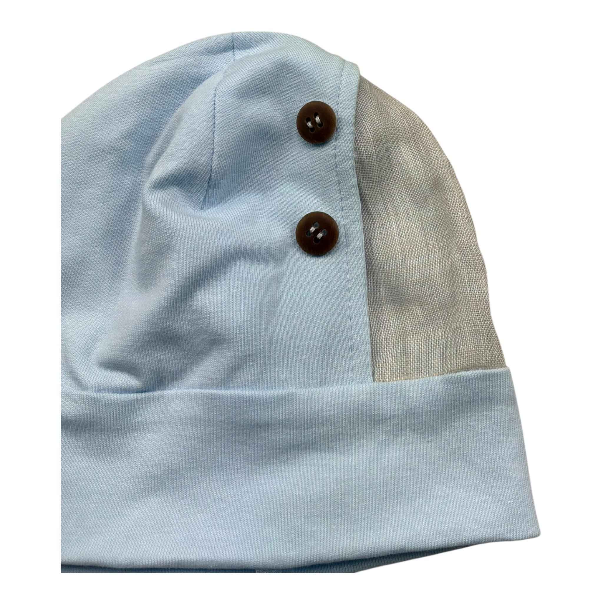I Delfi Cappello Tinta Unita con Bottoni per Neonato 25P5234 AZZURRO I DELFI 