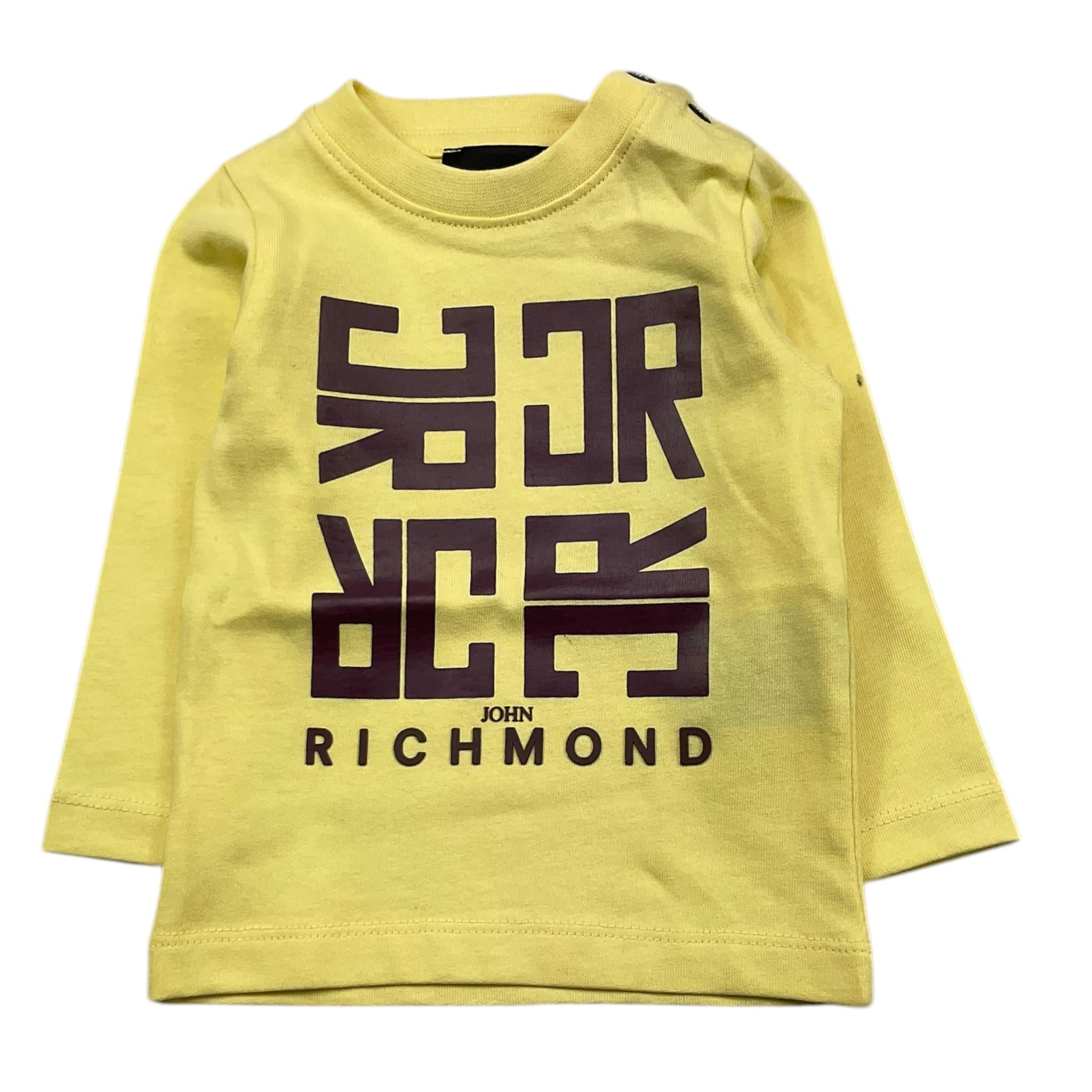 JOHN RICHMOND shirt girocollo tinta unita con stampa in contrasto Giallo per Neonata RIA25088TS GIALLO JOHN RICHMOND 