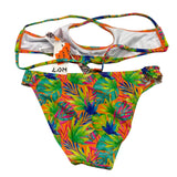 Losan Costume 2Pz Fascia-Slip Tinta Unita con Fantasia Verde per Bambina