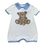 Le Bebe Pagliaccetto Mezza Manica Tinta Unita con Ricami per Neonato LBB5320 BIANCO LE BEBE 