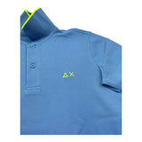 Sun68 Polo Mezza Manica Tinta Unita con Profili In Contrasto per Bambino A35320J AZZURRO SUN68 