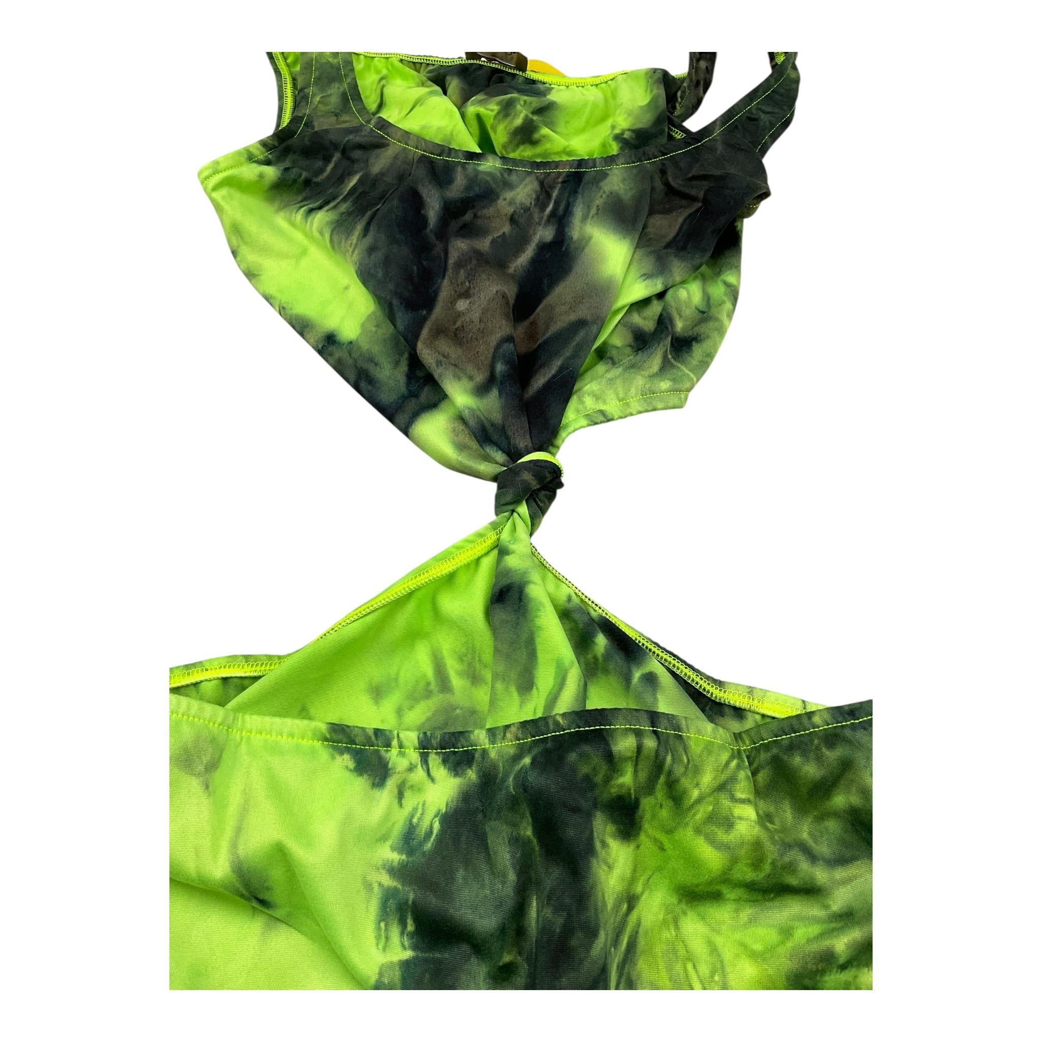 F**K Abito Giromanica Stampa Fantasia per Bambina FJ25 VERDE F**K 