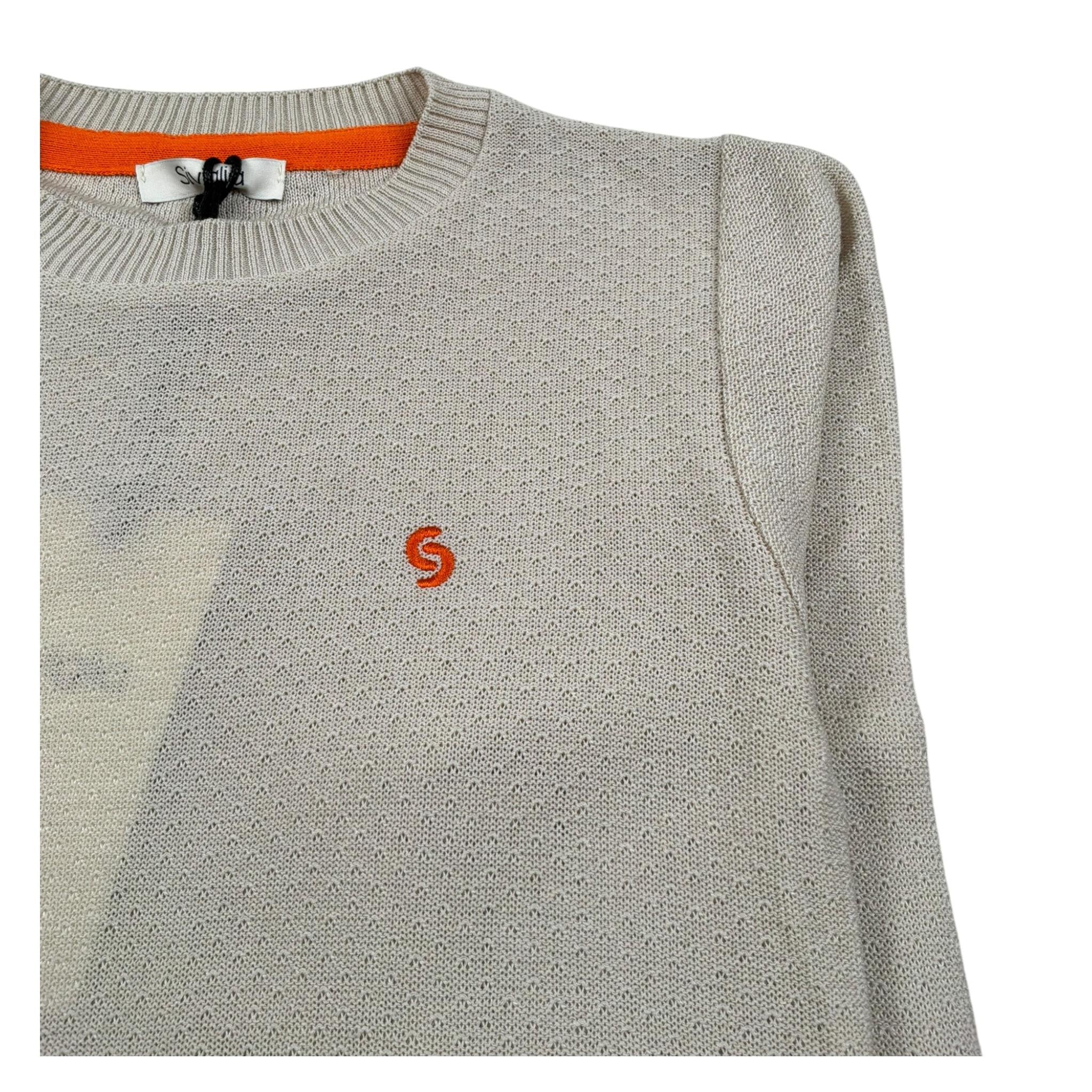 Siviglia Maglia Girocollo Tinta Unita con Ricamo Logo per Bambino SVJSW17219 BEIGE SIVIGLIA 