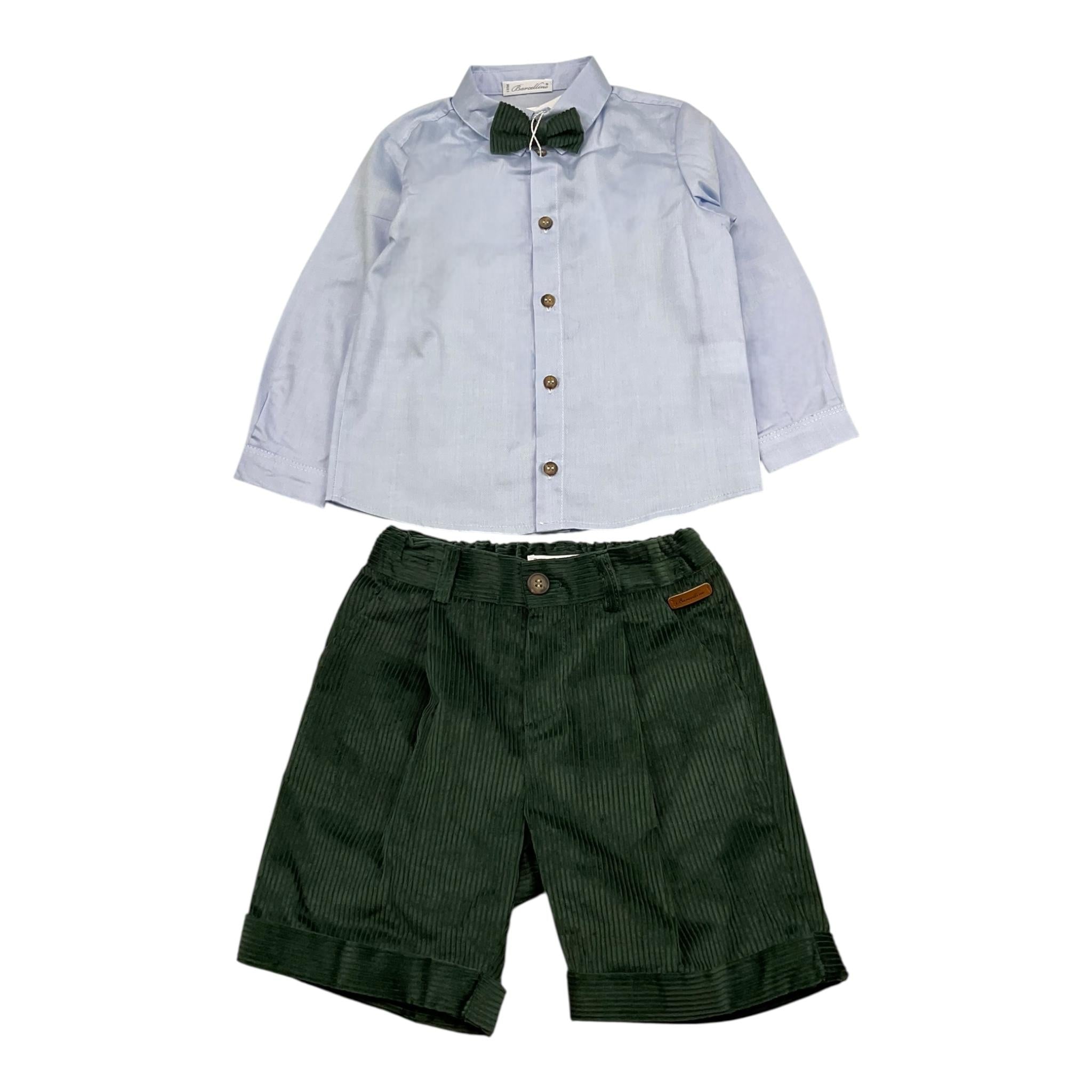 BARCELLINO completo 3pz papillons-camicia-bermuda Azzurro per Neonato 105204 AZZURRO BARCELLINO 