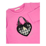 LIU JO abito in felpa girocollo tinta unita con stampa Rosa per Neonata KF4107XXX ROSA LIU JO 