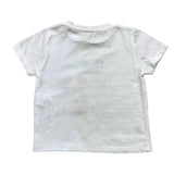 Please T-Shirt Girocollo Tinta Unita Con Stampa In Contrasto Bianco Per Neonata