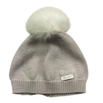 BARCELLINO cappello tinta unita con pon pon Beige per Neonata 115114 BEIGE BARCELLINO 