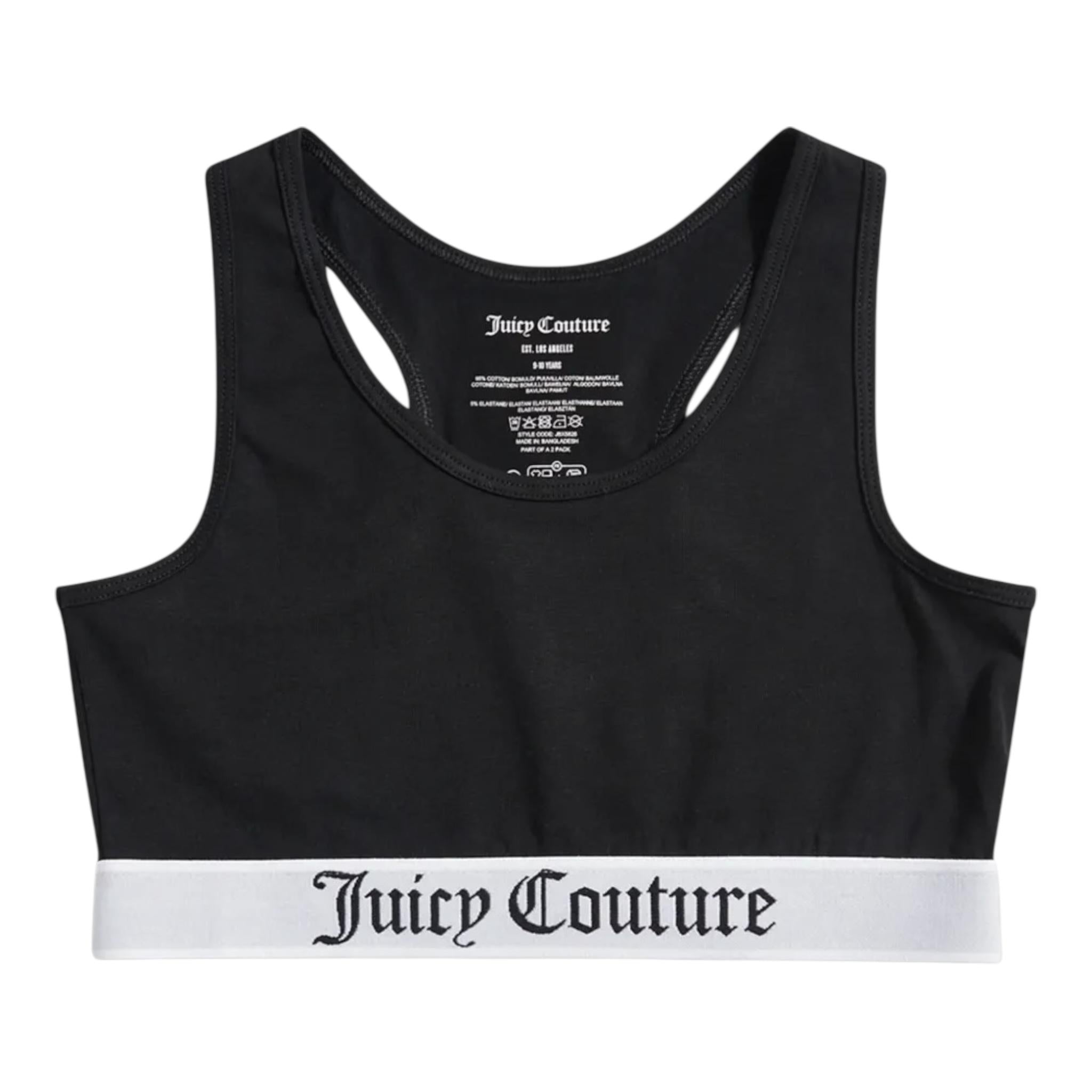Juicy Couture Set 2 Top Tinta Unita con Stampa per Bambina JBX5826 NERO JUICY COUTURE 