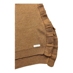 BARCELLINO gilet in filo tinta unita scollo a v  Cammello per Bambina 115425J CAMMELLO BARCELLINO 