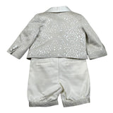 Petit Completo 5 Pezzi Giacca-Camicia-Bermuda-Cravatta-Gilet  per Neonato S3515478C PANNA PETIT 