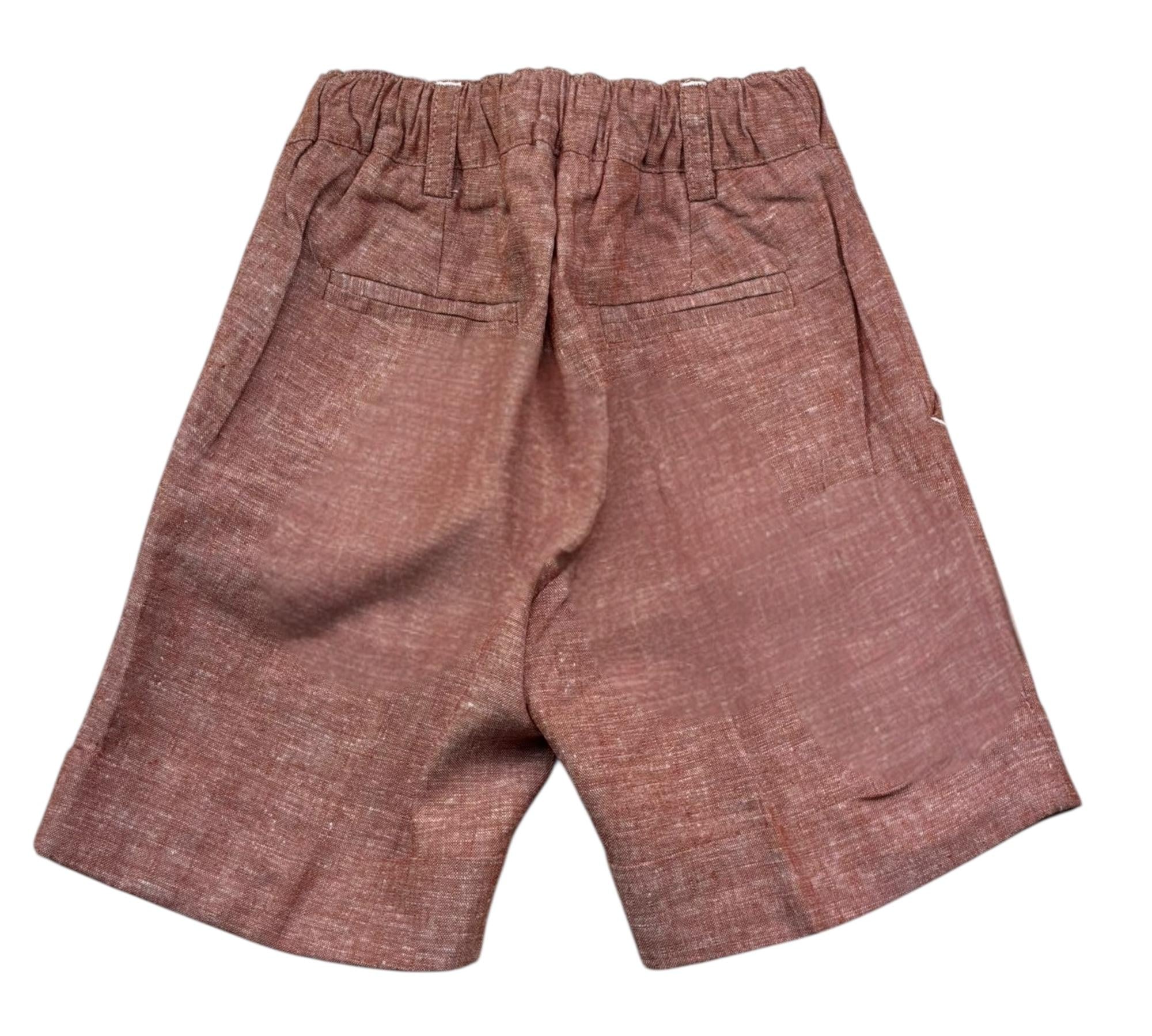 Manuel & Frank Bermuda Tinta Unita con Elastico In Vita per Bambino MF2161B TERRA MANUEL & FRANK 