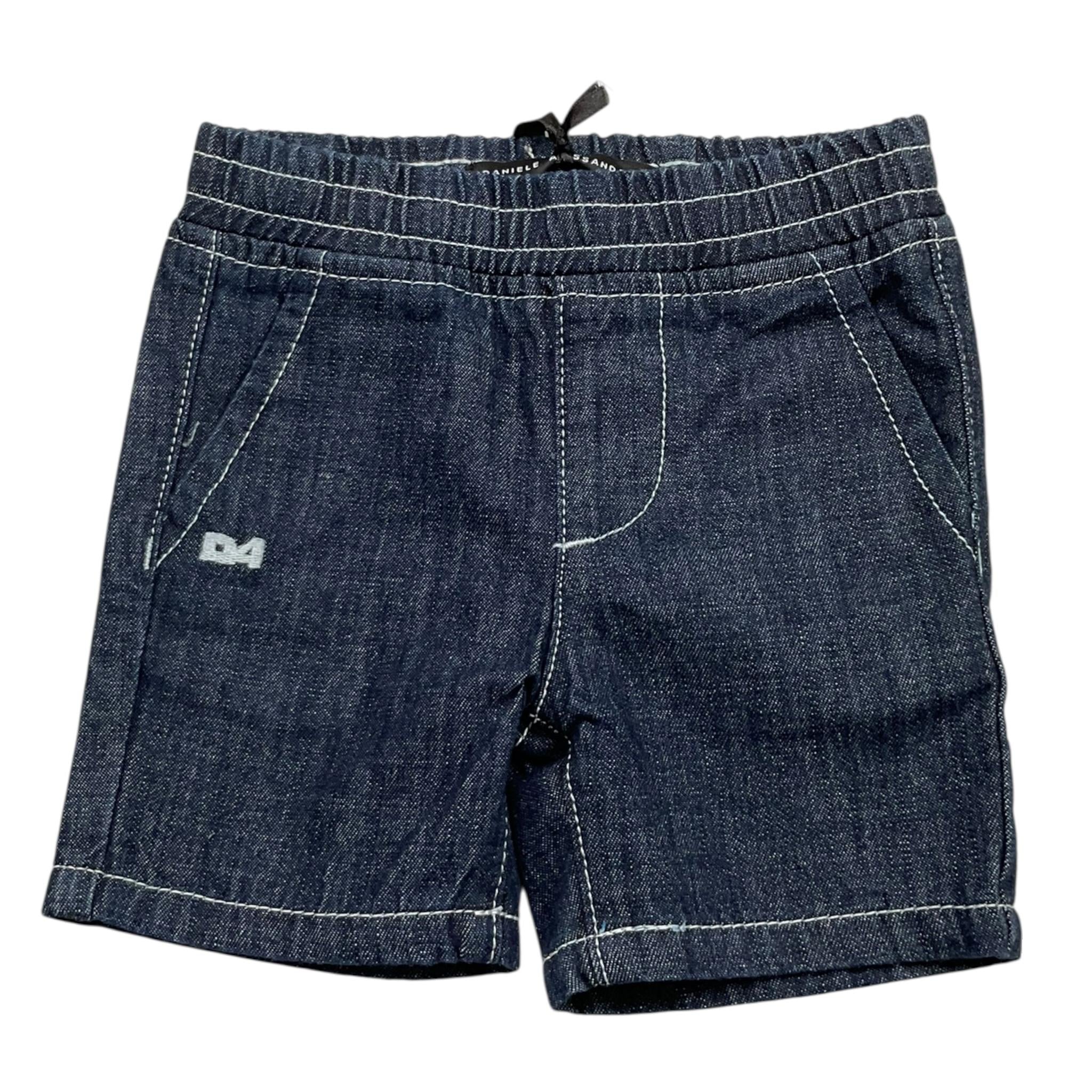 Daniele Alessandrini Bermuda In Denim Tinta Unita con Elastico In Vita per Neonato 1296SD00201 BLU DANIELE ALESSANDRINI 
