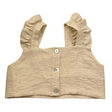 Janice Top Tinta Unita con Balze per Bambina JN809B BEIGE JANICE 