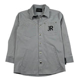 John Richmond Camicia Tinta Unita con Bottoni E Logo per Bambino RBP26212CA GRIGIO JOHN RICHMOND 